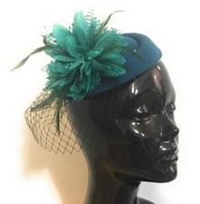 Fascinator Hat Pillbox Flower Veil Hatinator UK Wedding Ascot Races Clip Felt