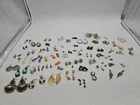 Lot of 50+  Vintage Costume Earrings Gemstones Dangle