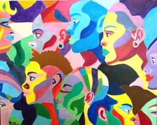 Faces of Grandeur Large 24x30 Original Hand-Painted Acrylic Abstract Painting