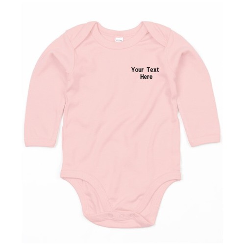 Personalised Custom Embroidered Baby Bugz Baby Organic Long Sleeve Bodysuit - Picture 19 of 20
