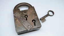 Antique Handmade Padlock #11 with Lock Key
