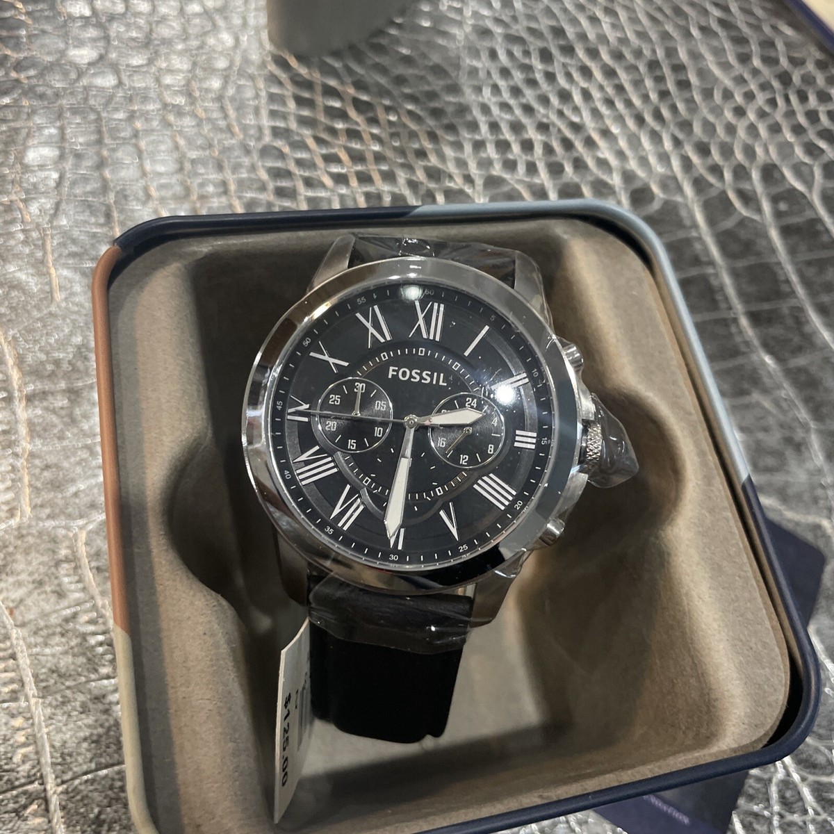 Leather Strap Fossil Fs4812 Price Fossil Grant FS4812 Men Black