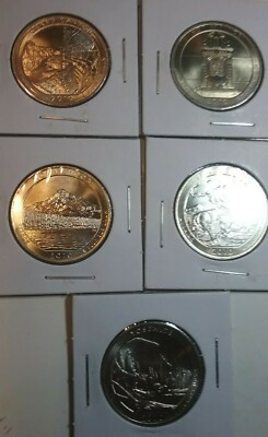 2010 All Five D America the Beautiful Quarters - BU - 5 Coins - Uncirculated
