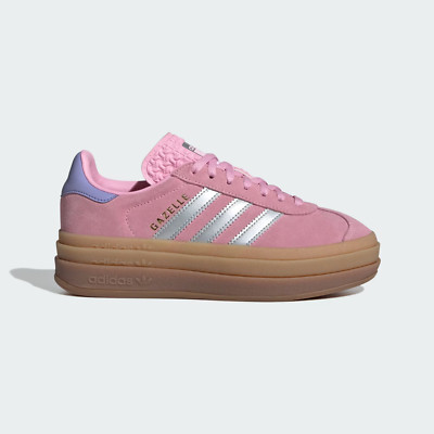 $100 adidas Gazelle Bold Shoes Kids | True Pink / Silver Metallic /  Purple | 5