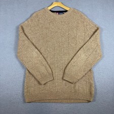 Vintage Chaps Men's S Sweater Tan Ribbed Chunky Knit Cotton Pullover Macau  