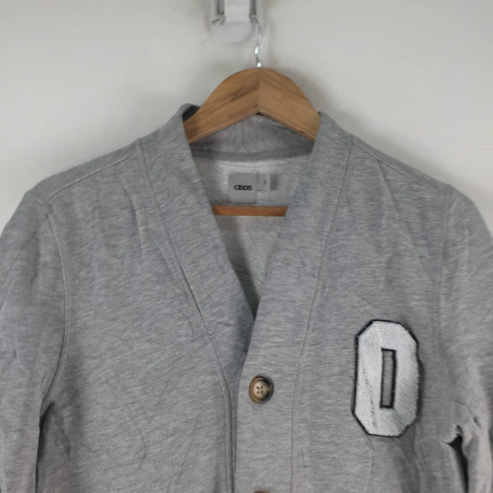 Asos mens cardigan size S grey long sleeve cotton buttoned 111748 - Image 2 of 4
