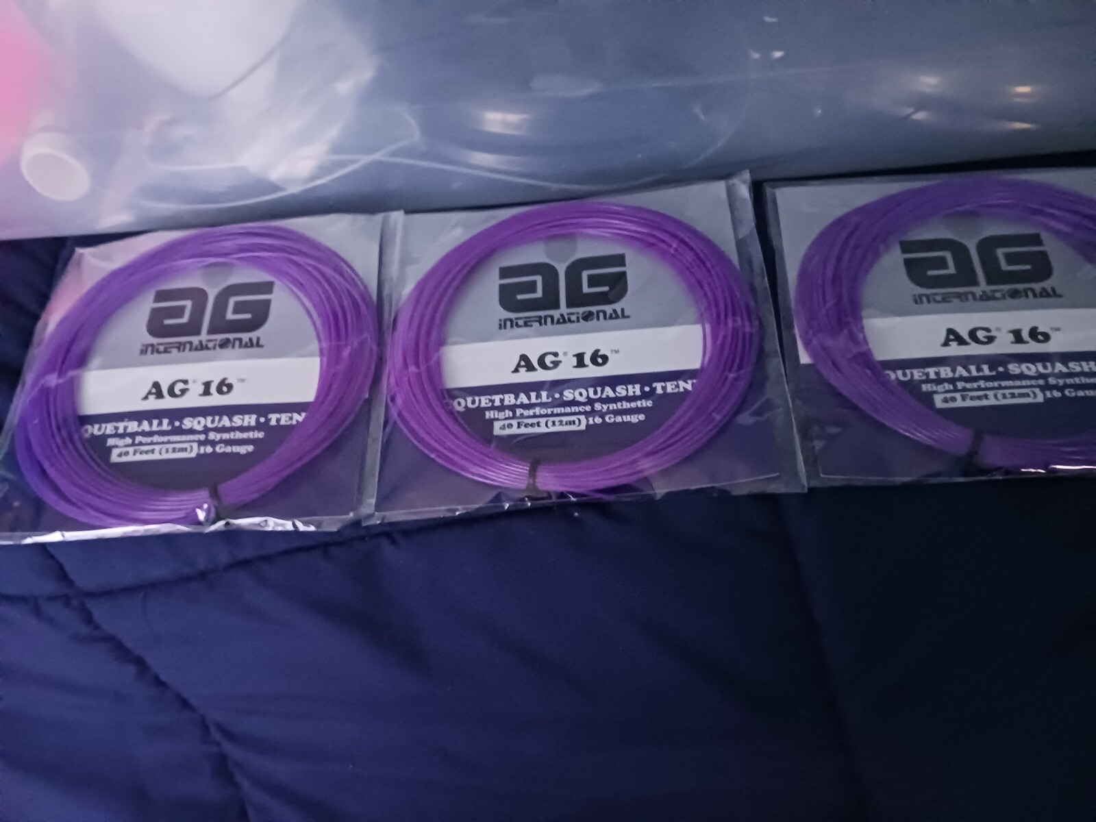 AG International Purple Racquetball String (3 sets) eBay