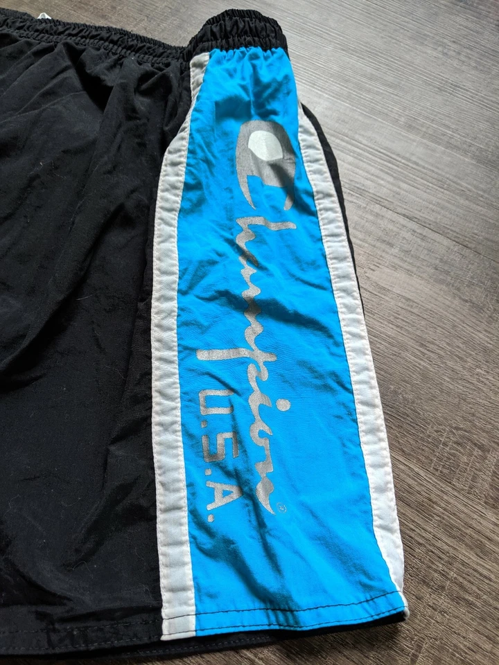 Bañador Champion Spellout azul claro vintage raro para hombre años 90 talla XL Foto 2 de 4