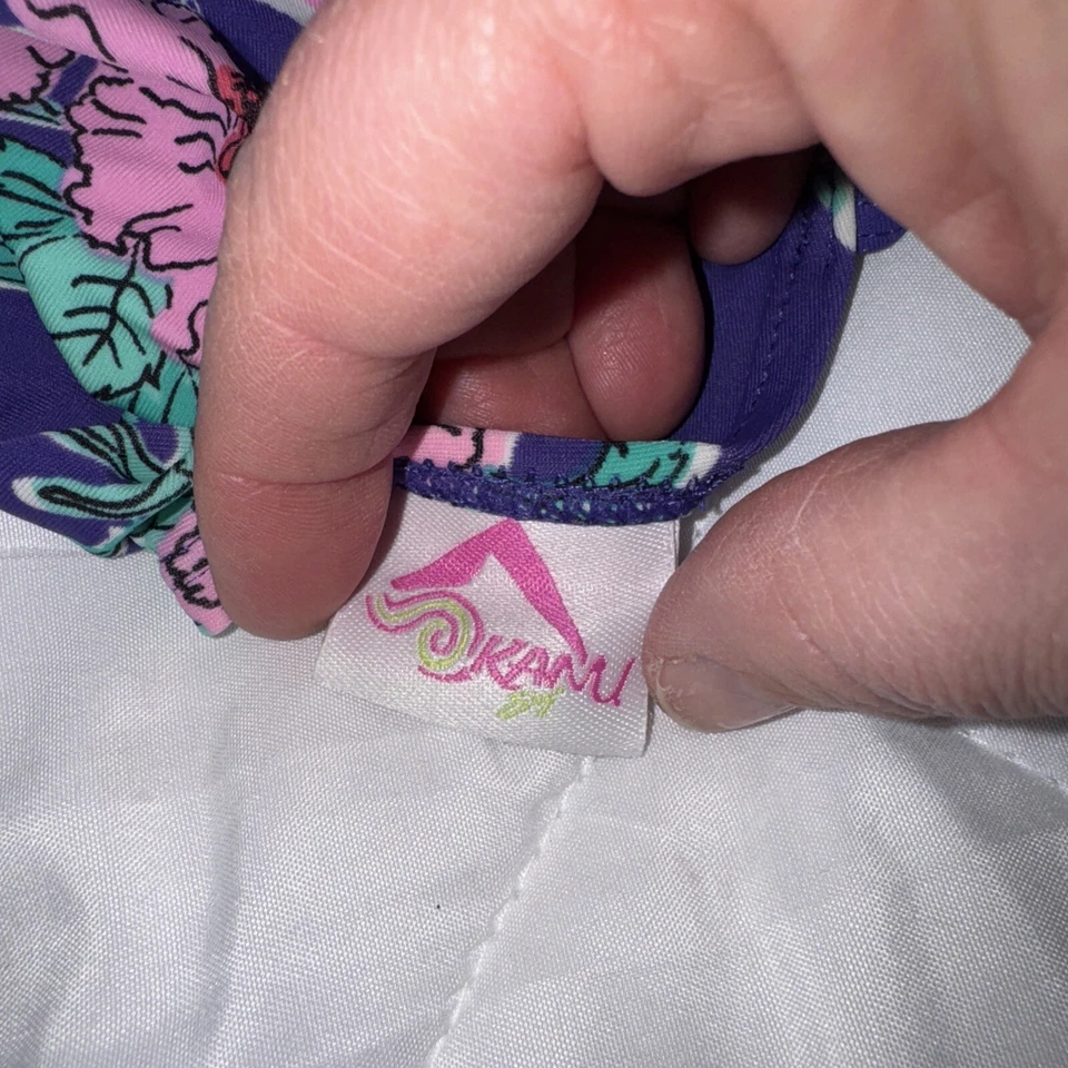 Traje de baño Kanu para niñas talla 12 2 piezas Tankini púrpura floral traje de baño Foto 3 de 4