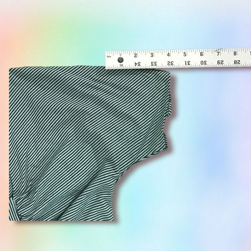 Ann Taylor Loft Top S Turquoise Short Sleeve Striped casual career office - Picture 8 of 8
