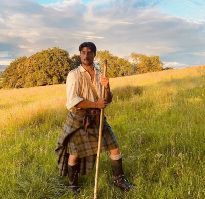 Scottish Men's Vintage Tartan Outlander Jamie Fraser Highland wool Great Kilt