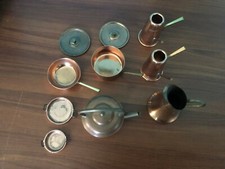 Old Vintage Copper  Brass 10 pc Lot of Miniature Dollhouse Kitchen,England,Holl