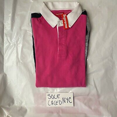Supreme Reflective Sleeve Stripe Rugby Pink Size Medium Supreme Reflective Sleeve Stripe Rugby Pink Size Medium