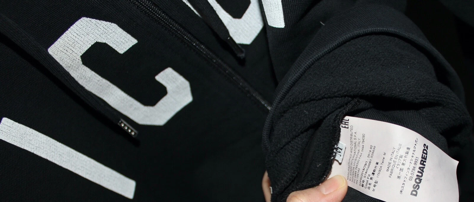 ⭐️ Felpa con cappuccio e zip intera Dsquared2 ICON nera ⭐️ 100% AUTENTICA ⭐️ TAGLIA M ⭐️ giacca