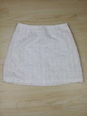 Urban Outfitters White Ruffle Mini Skirt Cotton Urban Outfitters