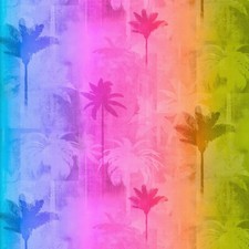 3 Wishes - Tropicolor Birds - Tropicolor Palms - Multi, Fabric by the Yard