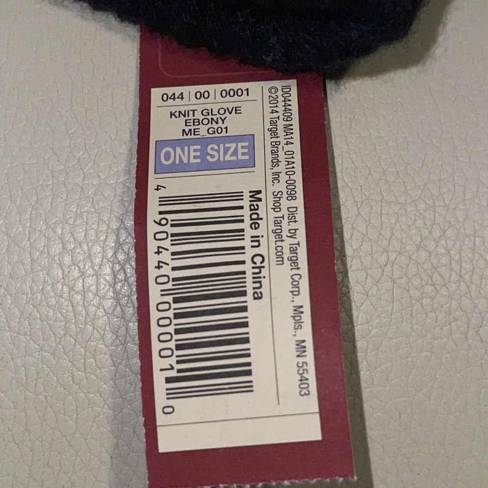 Guantes de punto Merona para adultos x negros NUEVOS NUEVOS CON ETIQUETAS Foto 3 de 3