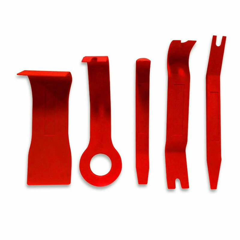 5 peças painel de porta de carro de náilon vermelho de alta resistência painel acabamento remoção kit de ferramentas aberto - Imagem 3 de 4