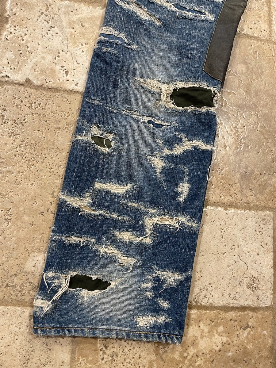 Givenchy Matthew Williams Jeans In Destroyed Denim Moleskin Givenchy Matthew Williams Jeans In Destroyed Denim Moleskin