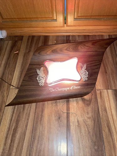 VINTAGE LIGHTED MILLER HIGH LIFE "THE CHAMPAGNE OF BEERS" wall sign 26x12 WORKS