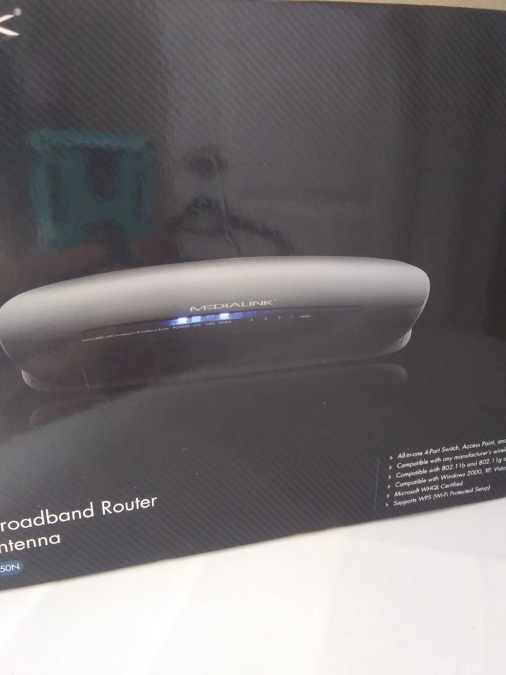 MEDIALINK WIRELESS BROADBAND ROUTER WITH INTERNAL ANTENNA (BLACK) - Image 2 of 4