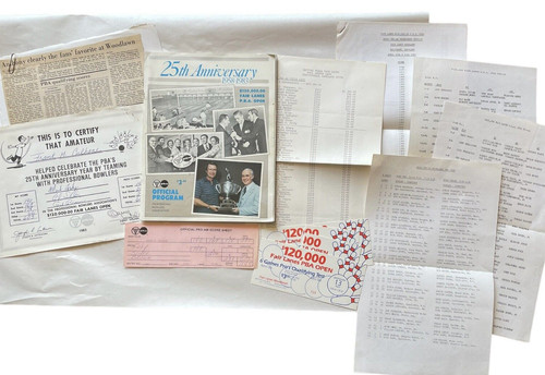 AUTOGRAPHED 1983 PBA BOWLING PROGRAM Many Signatures +Extra Ephemera Papers RARE