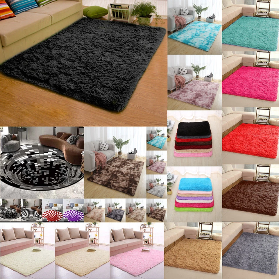 Fluffy Rugs Anti-Skid Shaggy Area Rug Dining Room Carpet Floor Mat Home Bedroom@ - Image 3 of 4