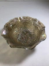Ruffle Carnival Glass Candy Dish 5.5”