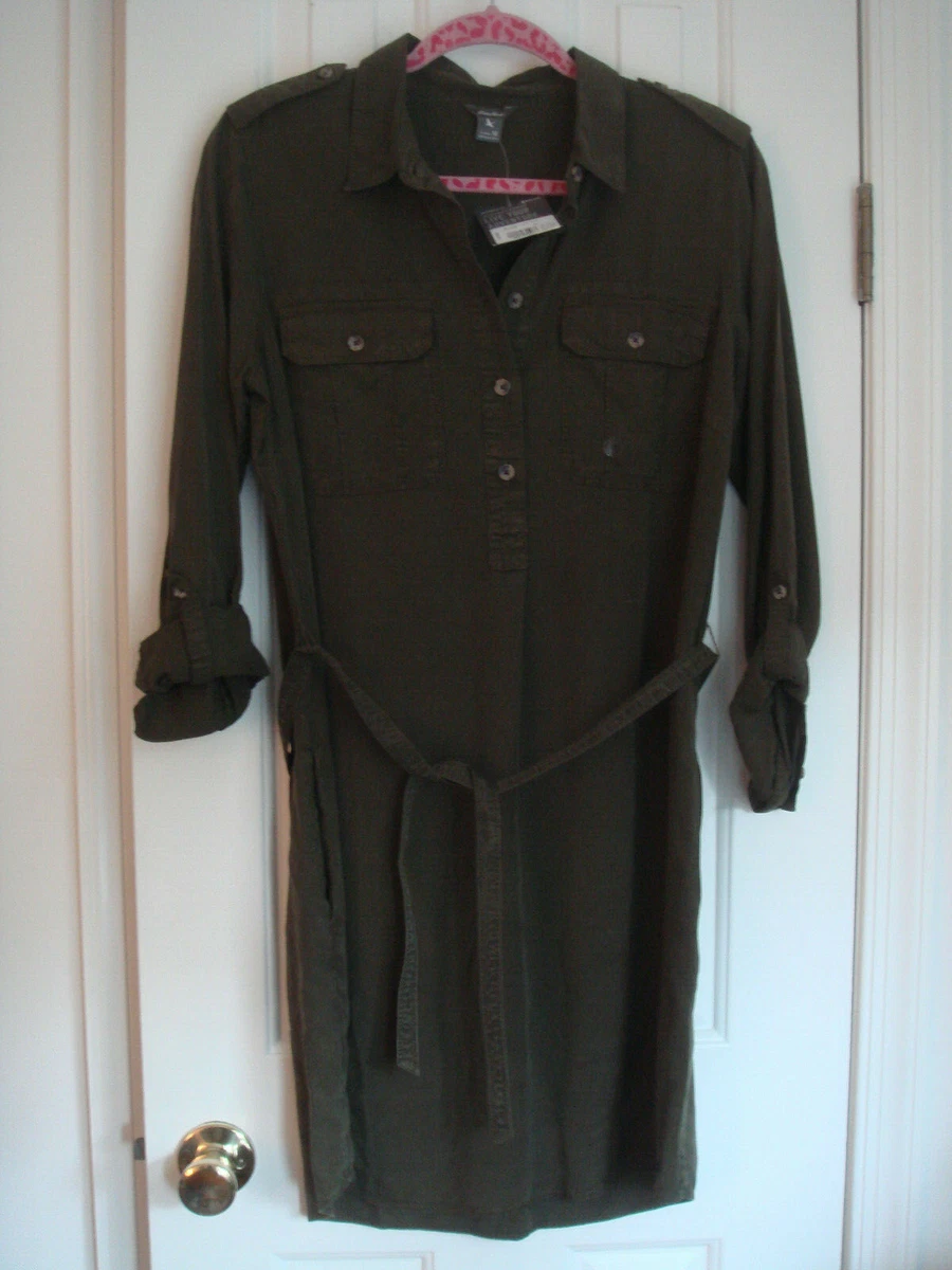 NWT EDDIE BAUER DARK THYME TRANQUIL SHIRT DRESS SIZE 10 eBay