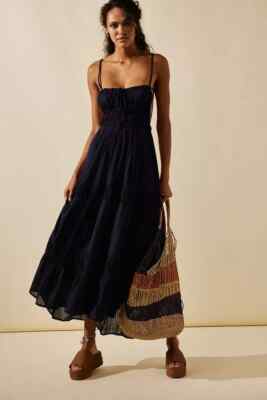 Free People Taking Sides Maxi Dress M 8 Women's Casual Backless Long NEW 39746