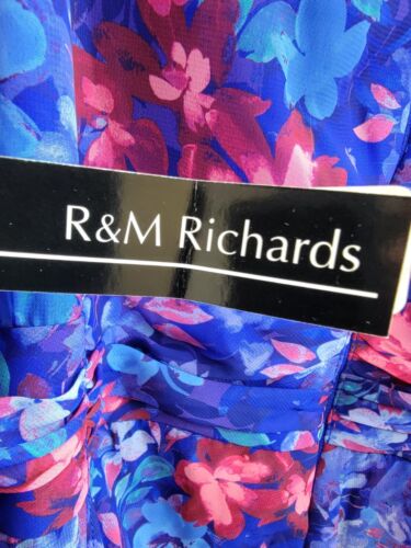 R & M Richards Plus Size Floral-Print Ruffled Maxi Dress Women's 22W Royal Multi - Picture 15 of 16