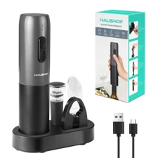 HAUSHOF Electric Wine Opener Electric Corkscrew Rechargeable Automatic Opener US