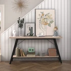 2 Tier Entryway Table Narrow Sofa Table Hallway Entrance Table  w/Storage Shelf