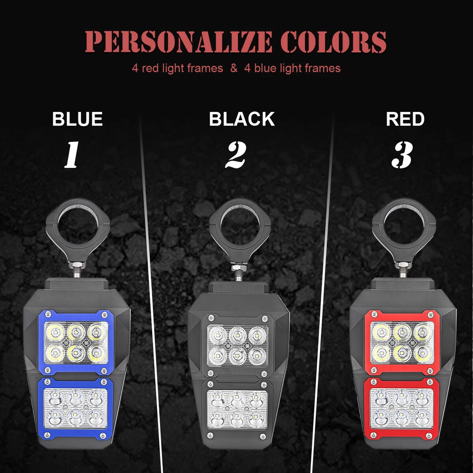 For Can-Am Maverick X3 Commander 1000 UTV Rear View Side Mirrors +LED Light Wire - Image 4 of 4