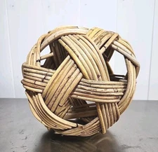 Rattan Takraw Ball Woven Bamboo Wicker Ball 8" inch Rustic Primitive Decor