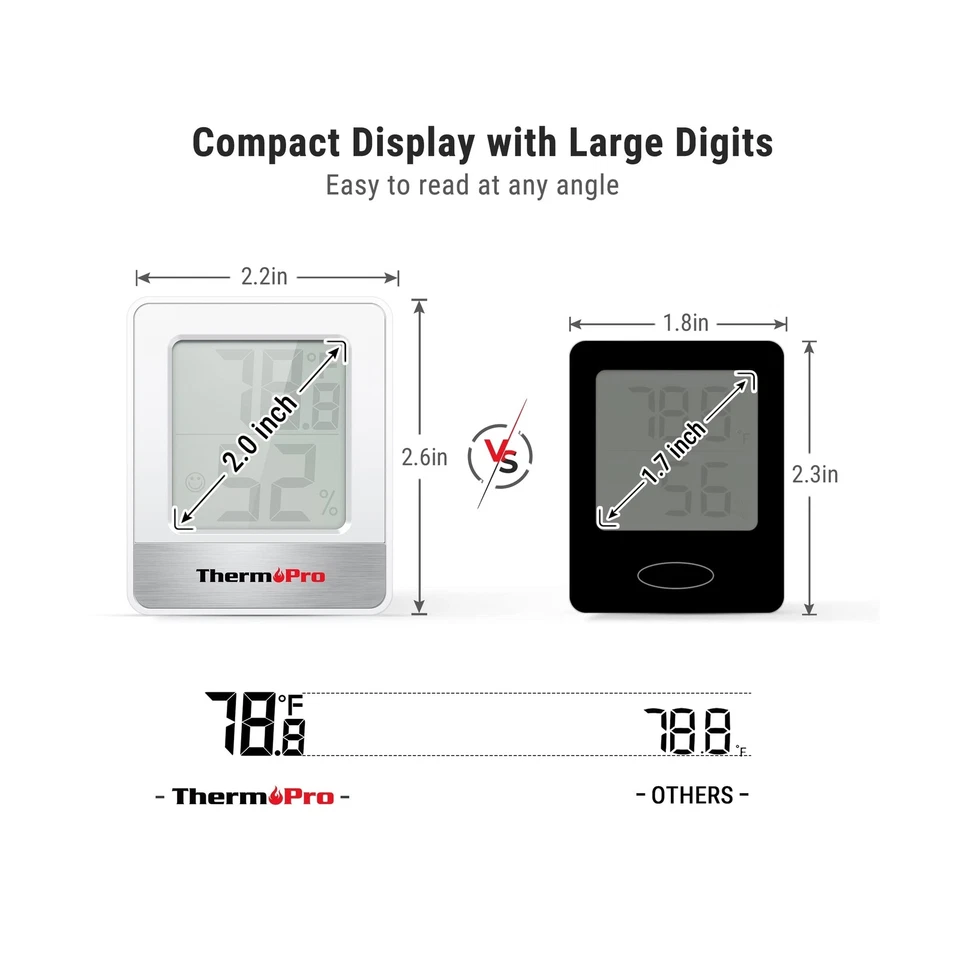 ThermoPro TP49 Digital Hygrometer Indoor Thermometer Humidity Meter Room Ther... - Image 4 of 4