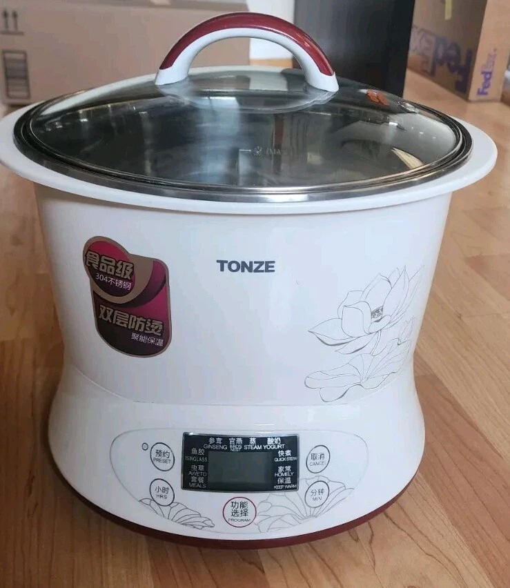 TONZE FBA_COMINHKPR92575 Slow Cooker Soup Maker, 2.2L, White