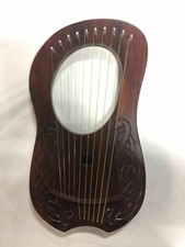 Musical Instrument Lyre Harp 10 String Solid Wood Handmade Bridge Carved with T