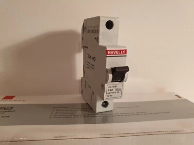 HAVELLS HSL163B 63A SP TYPE B, MCB, CIRCUIT BREAKER, NEW 6KA, HOMESAFE