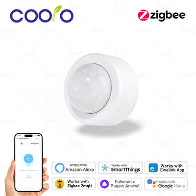 Zigbee Mini PIR Motion Sensor Human Motion Infrared Detector Security Alarm Work
