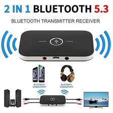 Bluetooth 5.3 Audio Transmitter Receiver 2-in-1 AUX 3.5mm RCA USB Adapter TV Car
