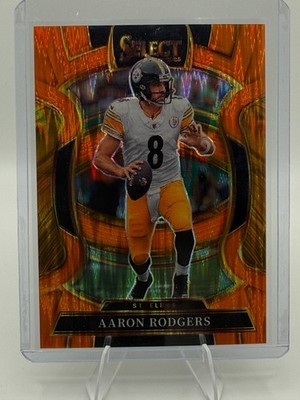 2025 Panini Select #51 Aaron Rodgers Orange Prizm Shock Color Match /499