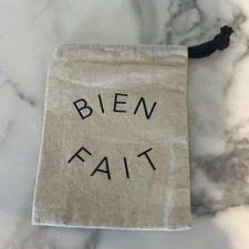 Madewell "Bien Fait" Well Done Canvas Gift Storage drawstring Pouch Bag