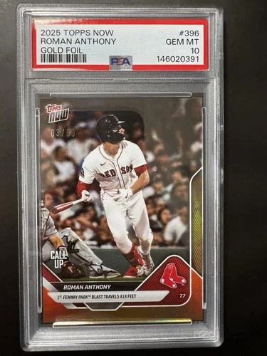 Topps Now - Roman Anthony #396  (RC) Rookie Card PSA 10 Gold Foil /50