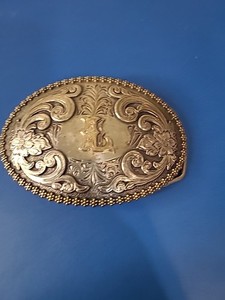 Nocona Brand Belt Buckle With The Letter L