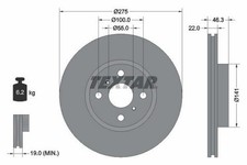 2x TEXTAR Disque de frein Avant pour TOYOTA Yaris 3/5 portes (P9) 275mm 92156200