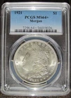 1921 Morgan Silver Dollar PCGS MS64+