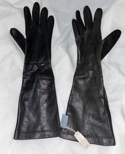 Vtg Van Raalte Dk Brown Leather Hex Fit Nylon Lined Gloves Size A 6.5 S 14  