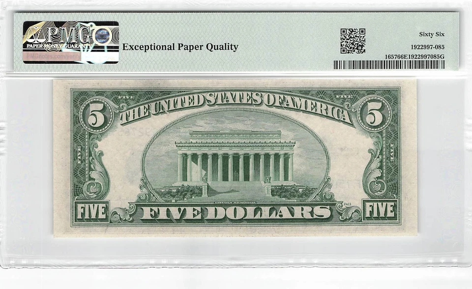 United States 5 Dollars 1953 Fr-1657 PMG 66 EPQ - Image 2 of 2