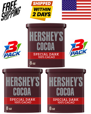 (3 pack) Hershey's Special Dark Dutched Cocoa Powder, Can 8 oz Great price